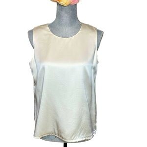 Talbots pure Cream silk tank top size 10